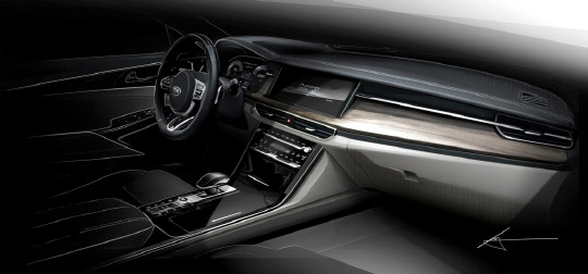 기아자동차 K7 프리미어 내장 렌더링. <기아자동차 제공>